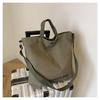 Bolsa Grande de Lona Feminina 2023 Nova Grande Capacidade Retro Bolsa Tote Estudante Bolsa Transversal Portátil Bolsa de Aula