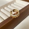 2023 Celebridad de Internet Esmalte Damero Anillo Abierto Ajustable para Mujer ins Lujo Ligero Anillo de Dedo Nuevo a la Moda