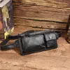 3612 Cuero Crazy Horse Fuente del Amazonas Bolso de Cintura para Hombre Bolso de Cuero Genuino para Hombre Venta al por Menor Transfronteriza Estuche para Teléfono Bolso de Cintura