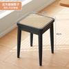 Banco de Ratán de Madera Maciza Hogar Apilable Medio Antiguo Banco Cuadrado Banco de Mesa de Comedor Standby Transpirable Taburete de Comedor Silla Alta Simple