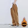 Pantalones casuales de pana para hombre, nuevos de otoño e invierno 2022, holgados, rectos, forrados de polar, modernos, pantalones de pierna ancha de moda para hombre