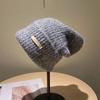 Chapéu de lã feminino outono e inverno proteção para as orelhas chapéu quente de pelo circunferência da cabeça grande chapéu de malha grossa que afina o rosto chapéu de frio pulôver