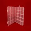 Caja de almacenamiento con ranura para tarjeta fija de 15 rejillas, con cuentas, anzuelo, tornillo, caja de rejilla rectangular, caja organizadora para anillos, aretes y joyas