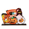 Enfeites de Artesanato em Madeira Transfronteiriços, Enfeites de Madeira de Halloween, Decorações Criativas de Janela para Halloween, Decorações para Casa