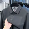 Camisa polo de algodón puro transfronteriza, nueva colección de otoño para hombre, de longitud media, camiseta de manga larga business casual, top para hombre, adecuada como camiseta interior