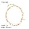 Europa e Estados Unidos transfronteiriço ins moda simples corrente artesanal aço inoxidável colar feminino pulseira retrô banhada a ouro 18K joias atacado