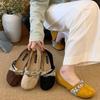 Sapatos de Salto Redondos Estilo Suave Retrô para Noite, Versáteis e Não Cansativos para os Pés, Sapatos Mary Jane que Aumentam a Altura, Sapatilhas de Bico Fino para Mulheres