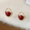 Pendientes de Aro Anchos con Patrón Retorcido y Perlas de Algodón, Pendientes de Moda de Alto Nivel Estilo Hong Kong