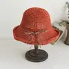 Sombrero de Paja para Mujer Verano Fresco Protector Solar Artístico Sombrero de Sol Coreano Playa Marítima Sombrero de Viaje Todo Fósforo Sombrero de Sol