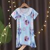 Camisón infantil, pijama de verano para niñas, de manga corta, con falda fina de encaje, ropa de casa para niñas de dibujos animados de talla mediana y grande.