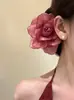 Pinza para el pelo de flor de malla de tela, Elegante y Dulce, Pinza Lateral Estilo Festivo, Pinza de Pato, Accesorio para el Cabello de Nicho de Lujo Ligero para Mujeres