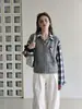 Colete de tricô redondo com flores tridimensionais estilo francês doce para mulheres, peça externa para outono e inverno, top colete de tricô para o dia a dia inspirado em Chanel