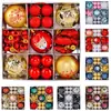 Caja de Regalo de Juego de Bolas de Navidad Nuevas Transfronterizas Plástico de Forma Especial Pintado Creativo Bola Colgante Galvanizada Decoración de Árbol de Navidad Colgante
