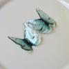 Acessórios de borboleta azul roxa em impressão tridimensional com folha de ouro semitransparente epóxi material para capa de celular DIY joias fábrica atacado
