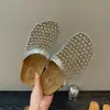 Favorito do Verão de 2026 Design de Nicho Peep-Toe de Rede com Trama Vazada Solado Grosso Chinelos de Exterior para Mulheres