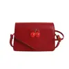Bolso Pequeño Cuadrado Casual Nuevo de Primavera para Mujer Japonés y Coreano, Bolso de Hombro Cruzado Único, Bolso para Teléfono de Cereza Fresca, Bolso Pequeño