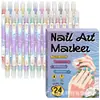 Juego de 12 Bolígrafos Ultra Finos para Uñas de 0.5mm, Pinceles Marcadores Acrílicos para Pintura DIY, Graffiti y Resaltado de Uñas