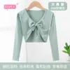 Xale para Dança, Roupas de Treino de Manga Longa para Primavera e Outono, Jaqueta Curta de Algodão Puro, Roupas de Minorias Étnicas para Crianças