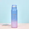 Caneca Térmica de Aço Inoxidável com Alça e Tampa Colorida Gradiente Pop-Up com Canudo Bico de Pato Copo de Água Fabricante Atacado Caixa de Presente