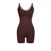 Nuevo body reductor de una pieza negro chocolate Otoño/Invierno para mujer con copas de sujetador integradas, control de abdomen, realce de glúteos, faja invisible para la cintura, ropa interior moldeadora para mujer