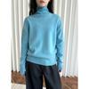 Lou Fu Invierno Nuevo Estilo Coreano Moda Multicolor Lana Quan Cuello Alto Camiseta Base Suave Cera Agradable a la Piel Adelgazante Top para Mujer