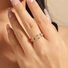 Europa y Estados Unidos joyería transfronteriza anillo abierto de diamante hueco para mujer dulce simple hebilla de herradura anillo de moda personalidad al por mayor