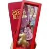 Chaveiro de Ouro Puro 999 para Riqueza Instantânea e Prosperidade, Pingente para Celular e Bolsa, 20mg, Presente para Namorado ou Namorada