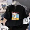 Camiseta de Manga Corta de Algodón Puro para Niñas Verano Nuevo Estilo Dibujos Animados Casual Versátil Top de Media Manga para Niños Medianos y Grandes