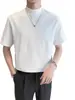 Harajuku sin marca artística versátil casual ins simple moderno cuello medio alto manga corta camiseta nueva moda japonesa