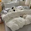 Juego de Ropa de Cama para Dormir Nude 100% Algodón Clase A para Mamá y Bebé Juego Floral de Cuatro Piezas Sábana de Algodón Puro Pequeña Fresca ins Juego de Tres Piezas para Dormitorio
