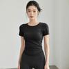 Verano Nuevo Estilo Femenino Adelgazante Ropa de Fitness Entrenamiento Profesional Deportes Manga Corta Correr Elástico Secado Rápido Top de Yoga