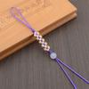 Cadena para teléfono móvil con nudo de flor de durazno tejido a mano, llavero colgante semiacabado DIY, disco U, pequeño colgante, cordón, material para bolsa colgante