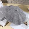 Boina feminina imitação de cashmere bud primavera estilo coreano boné de pintor japonês boina preta transfronteiriça