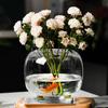 Jarrón Grande de Vidrio Transparente para Plantas Hidropónicas, Acuario Ecológico, Arreglo Floral, Pieza Decorativa, Contenedor de Plantas Verdes Hecho a Mano