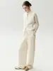 Calças casuais de cashmere com cordão, calças pantalona para mulheres, com design de tricô fluido e cintura de cordão, perfeitas para o dia a dia