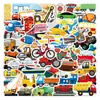 800 Adesivos de Carro de Desenho Animado Graffiti Transporte Carro de Corrida Decoração Mala Prêmio Adesivos Infantis Atacado