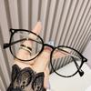Moda Gafas Anti-luz Azul Celebridad de Internet Alambre de Pie de Metal Explosiones Personalidad Gafas Planas Montura Redonda Estudiante Gafas Terminadas para Miopía