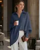 Suéter de punto pullover de cuello redondo transfronterizo europeo y americano 2026 otoño/invierno para mujer, estilo suelto y relajado de Amazon, suéter de color liso para mujer