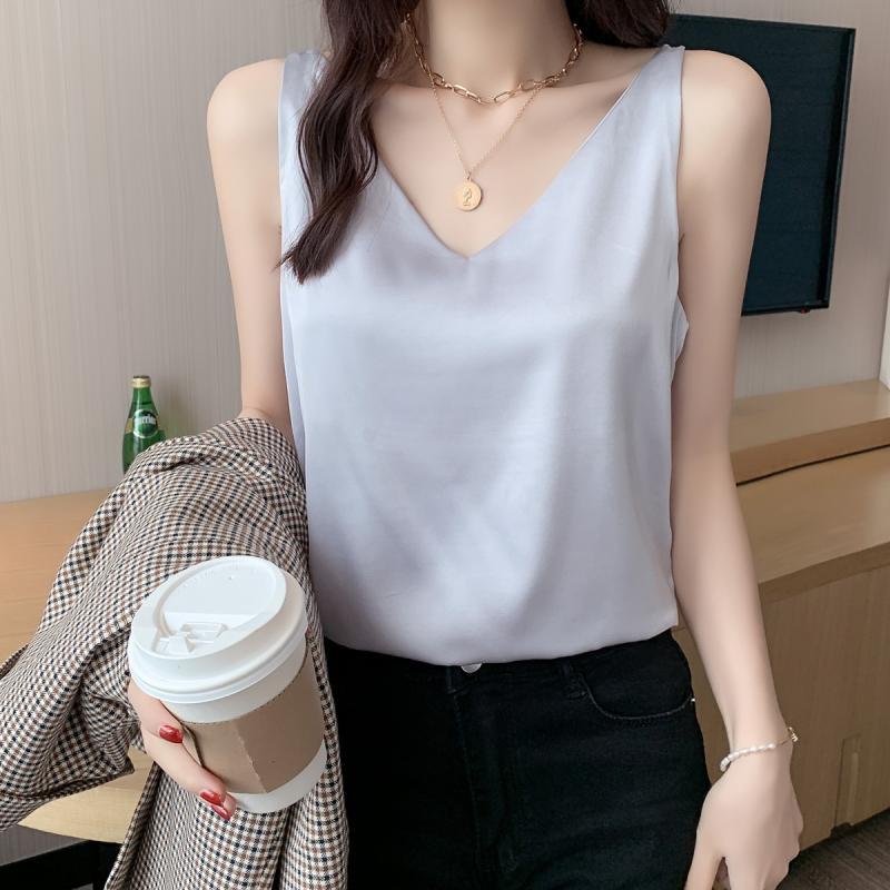 帮手主图-吊带背心女外穿夏季无袖外搭配小西装打底内搭真丝缎面