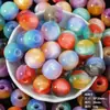 Cuentas Redondas de Resina de Imitación Ojo de Gato de Colores Agujero Recto Cuentas Sueltas Material para Manualidades DIY Pulsera Accesorios de Joyería