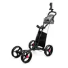 Carrinho Dobrável Pgm Golf de Quatro Rodas para Bolsa de Bolas Carrinho de Golfe Porta-Guarda-chuva Porta-Garrafa d'Água Freio Manual Carrinho de Bolas