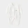 Macacão Bebê Classe a de Algodão Puro com Amarração, Macacão para Recém-Nascido com Coberturas para Mãos e Pés, Costura Fluorescente Roupa Íntima para Recém-Nascido
