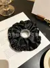 Venta Directa de Fábrica Scrunchie de Satén y Encaje Atmósfera Elegante Scrunchie Negro Goma para el Cabello Diadema Scrunchie