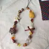 Estilo Nuevo Estuche para Teléfono Móvil Cuadrado Estampado de Leopardo Marrón Retro Gato de Dibujos Animados con Cuentas Cadena Accesorios Cordón Decorativo Cámara Ccd
