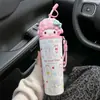 Nueva Taza Térmica Sanrio de Dibujos Animados de Alta Apariencia 316, Taza de Coche de Alta Apariencia, Taza Térmica con Popote de Muñeca Le Yi