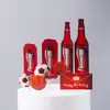 Pastel de Botella de Cerveza de Verano Tarjeta Bandera de Cumpleaños Decoración de Futbol Americano Decoración Enchufable de Baloncesto Diseño de Escena
