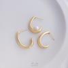 Aretes Conservadores de Color Rellenos de Oro de 14K Aros de Moda Coreanos en Forma de C, Elegantes y Simples Estilo Francés Hechos a Mano DIY Tachuelas y Accesorios para las Orejas