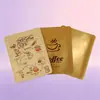 Bolsa de café de goteo con revestimiento de aluminio, apertura plana, en stock, al por mayor, engrosada, bloqueadora de luz, conservadora de frescura, bolsa de embalaje exterior para polvo de café