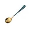 Colher de Aço Inoxidável, Colher Moderna de Cabeça Redonda, Colher para Sorvete, Colher de Sobremesa Estilo Coreano, Colher para Crianças, Colher para Amido de Ninho de Pássaro e Raiz de Lótus