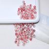 Pulsera de cuentas de vidrio para hacer tú mismo, cuentas sueltas de burbujas de doble color a juego, cuentas redondas, cuentas de vidrio rosa chapadas en oro esmerilado, material de borla de estilo antiguo
